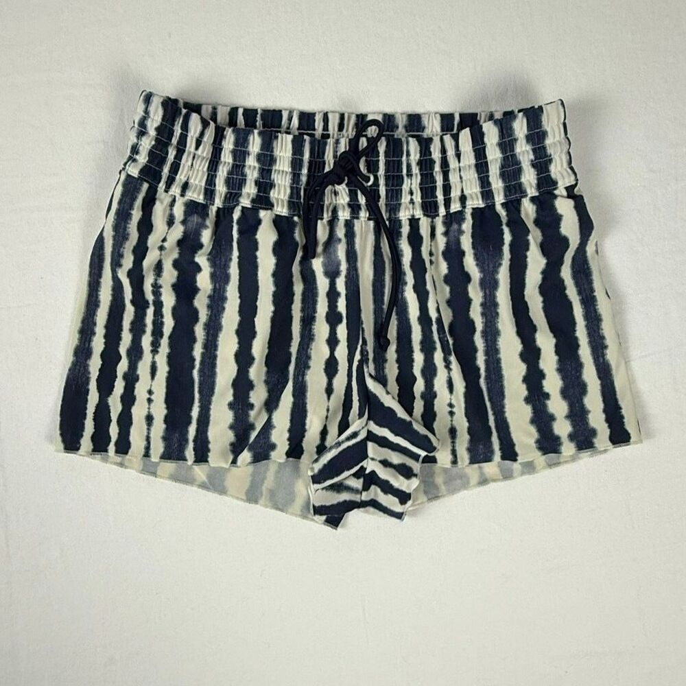 Athleta White & Blue Tie Dye Drawstring Shorts - S